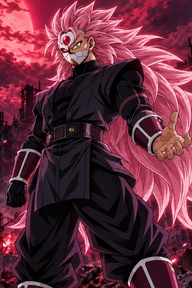 Original fan illustration of Crimson-Masked Saiyan