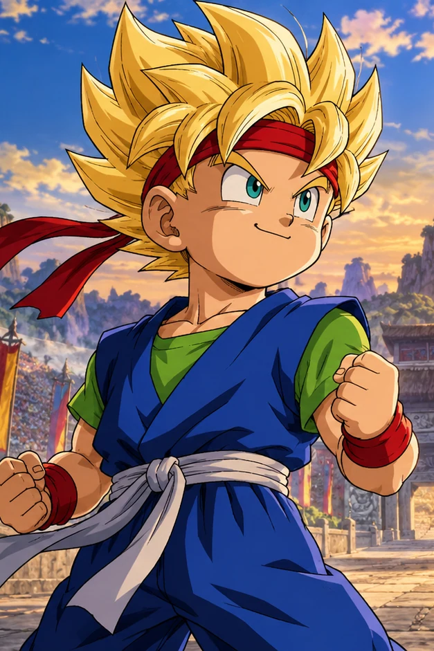 Original fan illustration of Goku Jr.