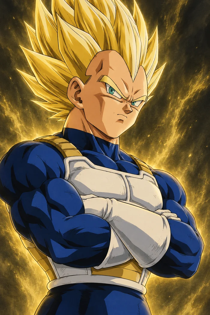 Vegeta in Super Saiyan form, original fan illustration